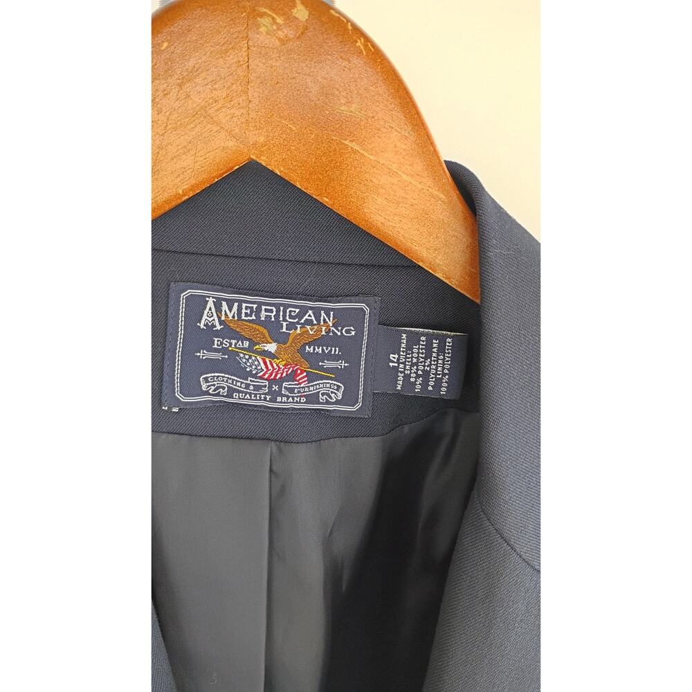 American Living Blue Crest Wool Blazer Jacket Gold Button Preppy Academia 14 NEW - Picture 4 of 13